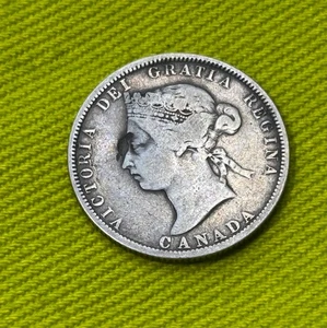 Canada 25 Cents *1883*H Silver Coin Rare - Picture 1 of 2