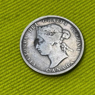 Canada 25 Cents *1883*H Silver Coin Rare - Image 1 of 2