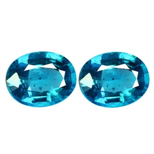 VVS 4,42 quilates [par de 2 piezas] ovalado 9,6 x 7,1 mm azul indicolita cianita natural - Imagen 1 de 5