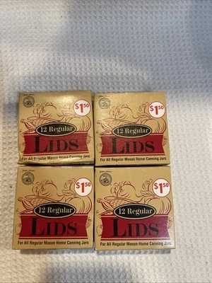 48 tarros de albañil tamaño regular cosecha dorada tapas de enlatado de metal Rubbermaid sin BPA Foto 1 de 4