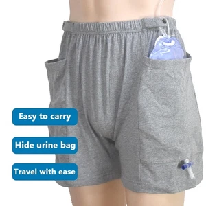 Incontinence Care Trousers Catheter Underwear Pants for Elderly with Pockets - Picture 1 of 26