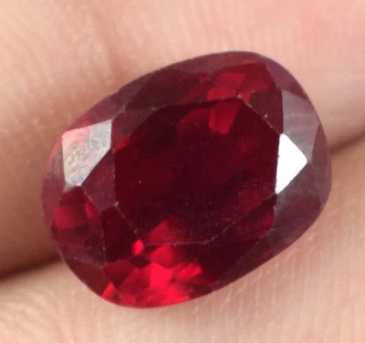 Piedra preciosa ovalada de zafiro rojo natural de 7,55 quilates certificada E14229 regalo de Acción de Gracias Foto 1 de 4