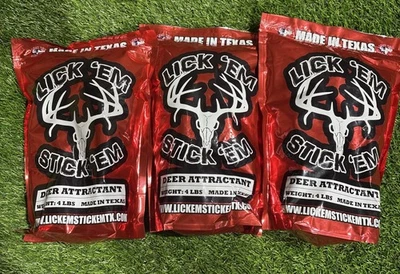 Atractivo de ciervos de alto volumen Lick'Em Stick'Em 4 lb | Aroma nutritivo de larga duración Foto 1 de 4