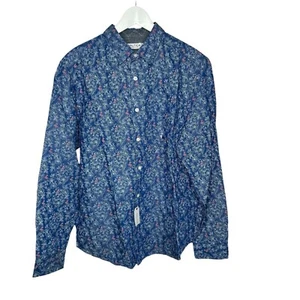 New Nautica Men’s Button Front Shirt Medium Spring Blue L/S BNWT - Picture 1 of 5