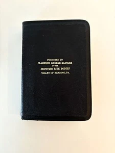 Holy Bible Winston Silk Leather Scottish Rite Bodies Valley of Reading, PA - Picture 1 of 4