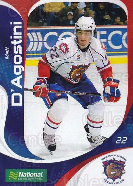 2007-08 Hamilton Bulldogs #9 Matt D'Agostini - Image 1 of 1