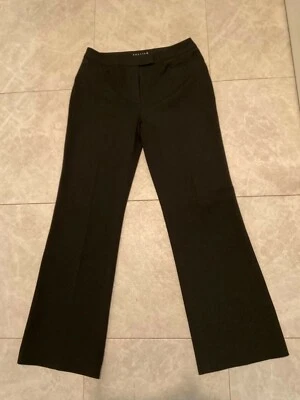 Pantalones de vestir gris carbón talian talla 6 poli/rayón/spandex 30" entrepierna ¡bonitos! Foto 1 de 3