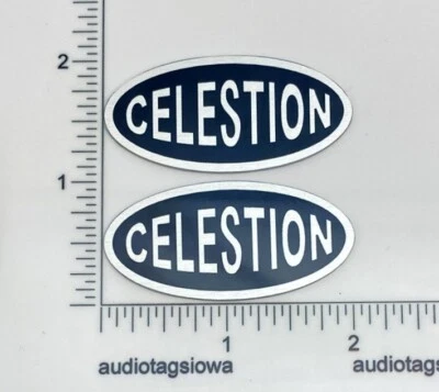 Insignia Altavoz Celestion Logotipo Ovalado Emblema Hecho a Medida Aluminio PAR Foto 1 de 4