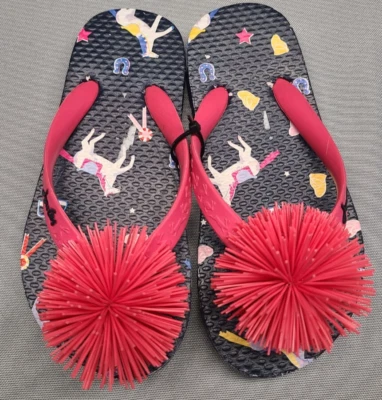 Joules Bebé Niña Rosa Borla Ponis Chanclas Sandalias Zapatos Talla Foto 1 de 4