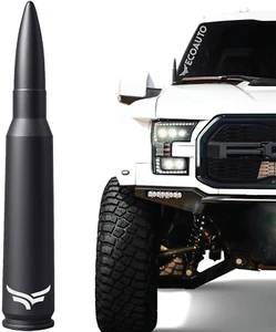 50 CAL BADASS BULLET ANTENNA® FORD F150 RAPTOR RAM BRONCO ANTI-THEFT MATTE BLACK - Bild 1 von 8