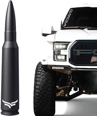 50 CAL BADASS BULLET ANTENNA® FORD F150 RAPTOR RAM BRONCO ANTI-THEFT MATTE BLACK - Image 1 of 4
