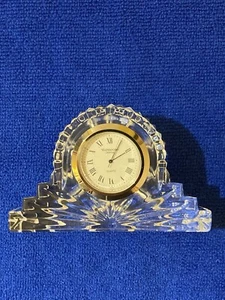 VTG Waterford Crystal Quartz Desk Mantel Clock France 2 3/4” H x 4” W France - Picture 1 of 24