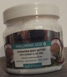SKIN AID MEDICS 16 OZ Manteca Corporal Hialurónica COCO Árbol de Té REJUVENECER REFRESCANTE - Imagen 1 de 5