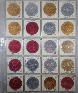 UNCIRCULATED LOT 20 MARDI GRAS DOUBLOON KREWE OF MID-CITY NEW ORLEANS 1979-1985 - Picture 1 of 15