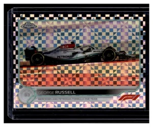 2022 Topps Chrome F1 #112 George Russell Checker XFractor Kostenloser Versand! - Bild 1 von 2