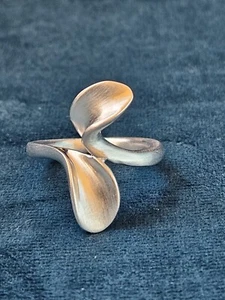 Designer Ring  Messing Größe 17 (53) Silber Rhodiniert & satiniert - Bild 1 von 8