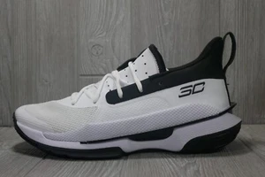 New Under Armour Curry 7 Team White Black Basketball Shoes 3023838-108 MENS 11.5 - Picture 1 of 6