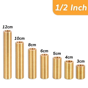 1/2 inch BSP Thread 30-120mm Male Long Brass Running Nipple Plumbing Connector - Picture 1 of 11
