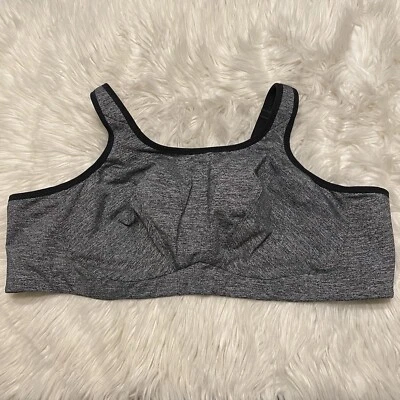 Sujetador deportivo Goddess 46D gris copa suave cierre trasero inalámbrico 6913 Foto 1 de 4