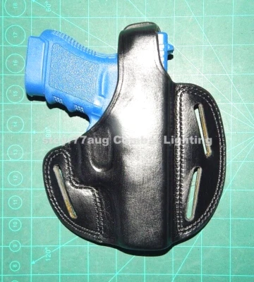 Bianchi Model 7 Shadow II RH Leather Crossdraw Thumb Break Holster Glock 36 30S - Image 1 of 4