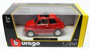 Burago 1/24 Scale Diecast Model Car 18-22099 - 1968 Fiat 500L - Red - Picture 1 of 3