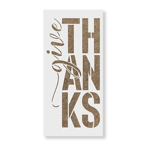 Stencil Script Verticale Give Thanks - Foto 1 di 5