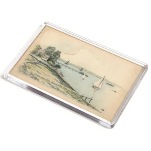 JUMBO MAGNET - Vintage Isle of Wight - The Green and Pier, Yarmouth - Picture 1 of 1