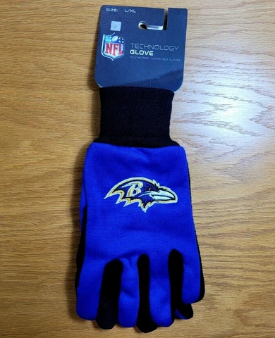 BALTIMORE RAVENS Lightweight Technology Touchscreen Compatible Adult Gloves -NEW Cover