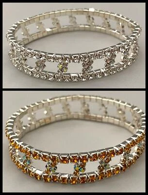 EXQUISITE CRYSTAL STRETCH BRACELET SELECT COLOR FREE USA SHIPPING - Image 1 of 4