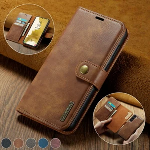 Magnetic Removable Leather Wallet Phone Case Cover for Samsung S23 S22 S21 S24.. - Picture 1 of 44