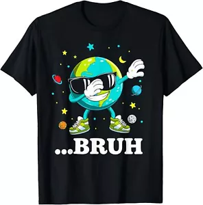 BRUH Earth Day Meme Dabbing Earth Graphic Tee for Boys Kids T-Shirt Hoodie - Picture 1 of 12