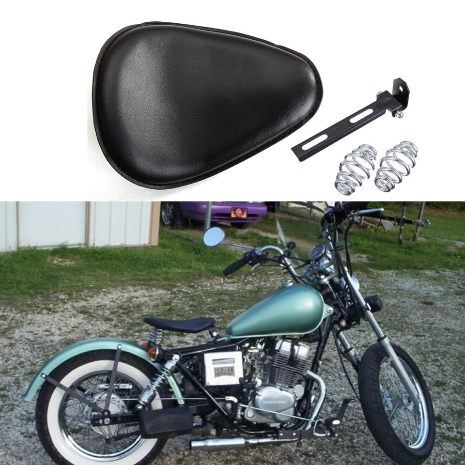 Одиночное сиденье с кожаной пружиной для мотоцикла Honda Rebel 250 300 450 500 Shadow 1100  - Изображение 1 из 4