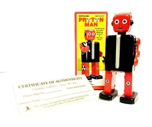 SCHYLLING 2000 COLLECTORS SERIES PROTON ROBOT MAN WIND UP TIN ROBOT MINT - Picture 1 of 12