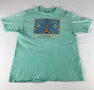 VTG 80s Single Stitch Fractographics Computer Graphics Tech T Shirt Men's Large - Picture 1 of 8