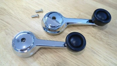 2 NEW CHROME WINDOW CRANK KNOBS! FOR JEEP WRANGLER CJ5 CJ7 DODGE RAMCHARGER ETC - Image 1 of 4