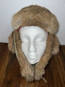 Mad Bomber Hat Mens SZ Medium Army Green Rabbit Fur Trapper - Picture 1 of 15