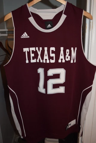 Texas A&M Aggies Basketball Jersey Adidas Men's Medium #12 Cover