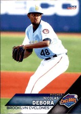 2017 Brooklyn Cyclones Choice 10 Nicolas Debora Dominican Republic Baseball Card