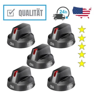 5 Pack Black Burner Knobs for Samsung NX58 Models - Replaces DG64-00473B - Picture 1 of 11