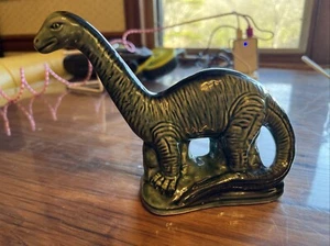 Vintage Keramik blau grün Brontosaurus Dinosaurier Figur Made in Brazil - Bild 1 von 7