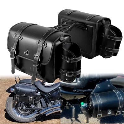 Motorcycle Side Saddlebags Saddle Bags For Harley Heritage Softail Classic FLSTC - Imagem 1 de 4