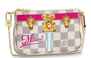 Louis Vuitton Miami Chain Pochette MINI Summer Trunks Damier Azur Clutch Bag NEW - Picture 1 of 19