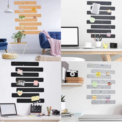 5Pcs Felt Bulletin Board Bar Strip Cork Notice Tack Memo Wall Pin Message Strips - Image 1 of 4