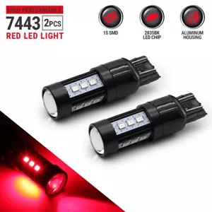 Syneticusa 7443 LED Rear Tail Brake Stop Parking Light Bulbs Red Bulbs 7440 7444 - Bild 1 von 5