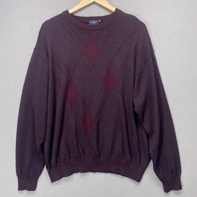 Vintage Montechiaro Sweater Mens XLarge Purple Merino Wool Made in Italy Jumper - Image 1 of 4