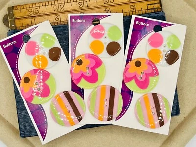 Blumenthal Lansing Novelty Buttons Bulk 3 Cards Per Lot Colorful Sewing Crafts - Image 1 of 4