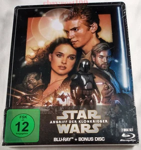 STAR WARS: ATTACK OF THE CLONES New Blu-ray STEELBOOK Episode II 2 GERMAN IMPORT - Picture 1 of 5