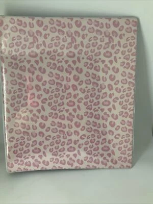"Carpeta de 3 anillas de leopardo rosa pastel de 10"" X 12"" contiene papel tamaño carta" Foto 1 de 4