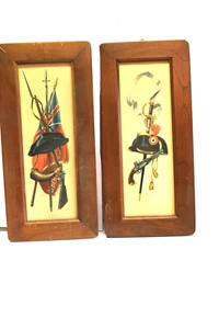 Lot of 2 VTG Frederick Elmiger Revolutionary War Wood Frames - Picture 1 of 10