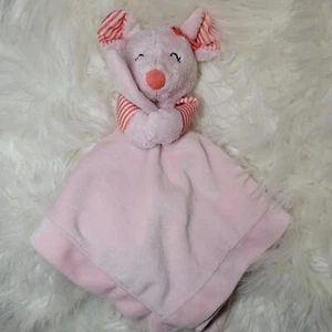 Carter's Plush Pink Mouse Striped Ears Satin Security Blanket Lovey Baby Girl - Picture 1 of 8